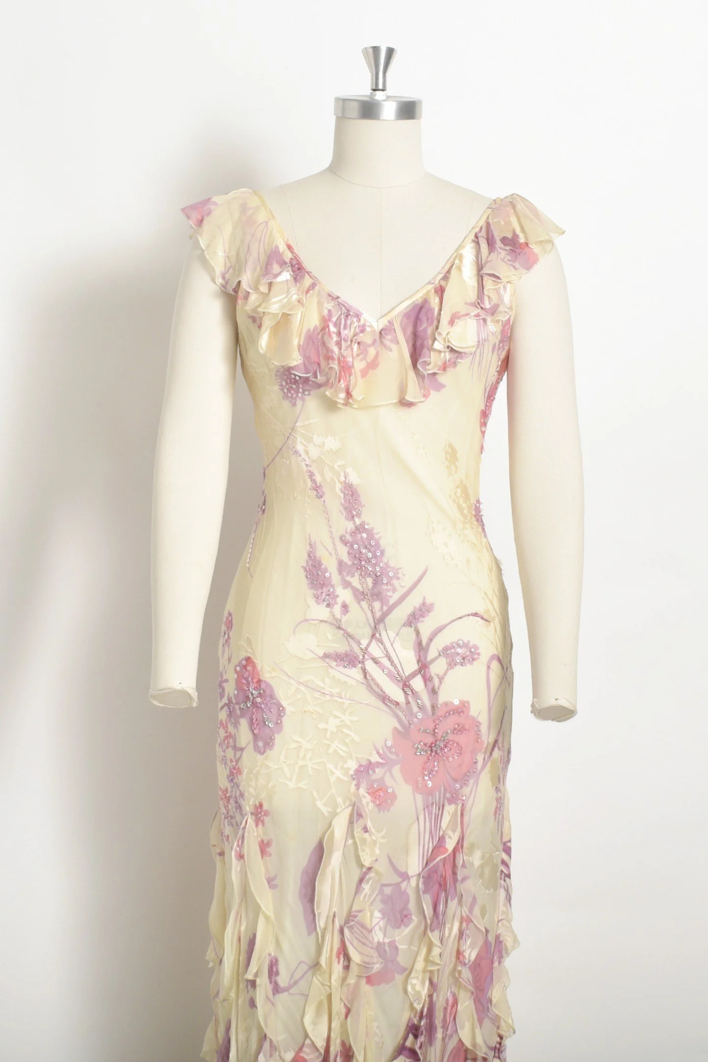 90s Diane Freis Animal Print Beaded Maxi-XS/S/M — La
